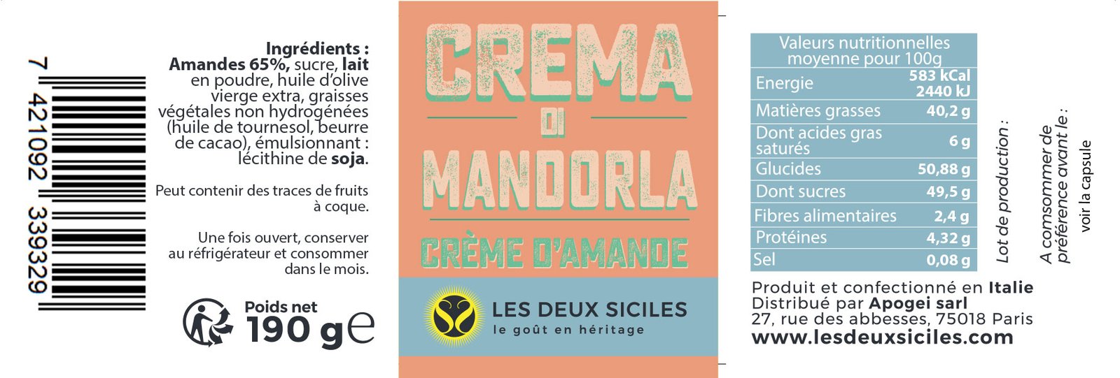 Crème d'amande, avec 65% d'amandes – Image 3