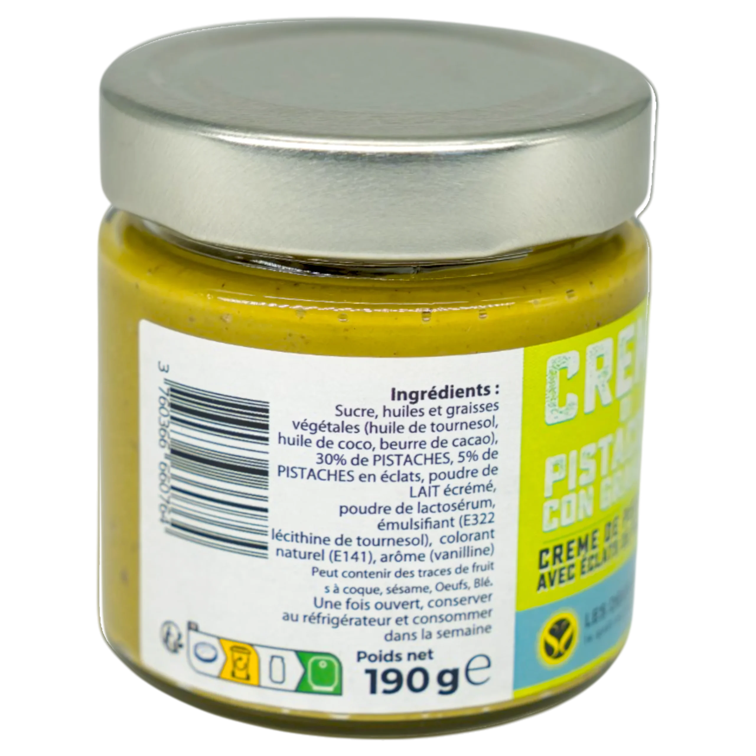 Crème de pistache aux éclats – spécialité artisanale sicilienne