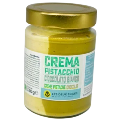 Crème duo pistache et chocolat blanc – spécialité artisanale sicilienne
