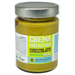 Crème duo pistache et chocolat noir – spécialité artisanale sicilienne