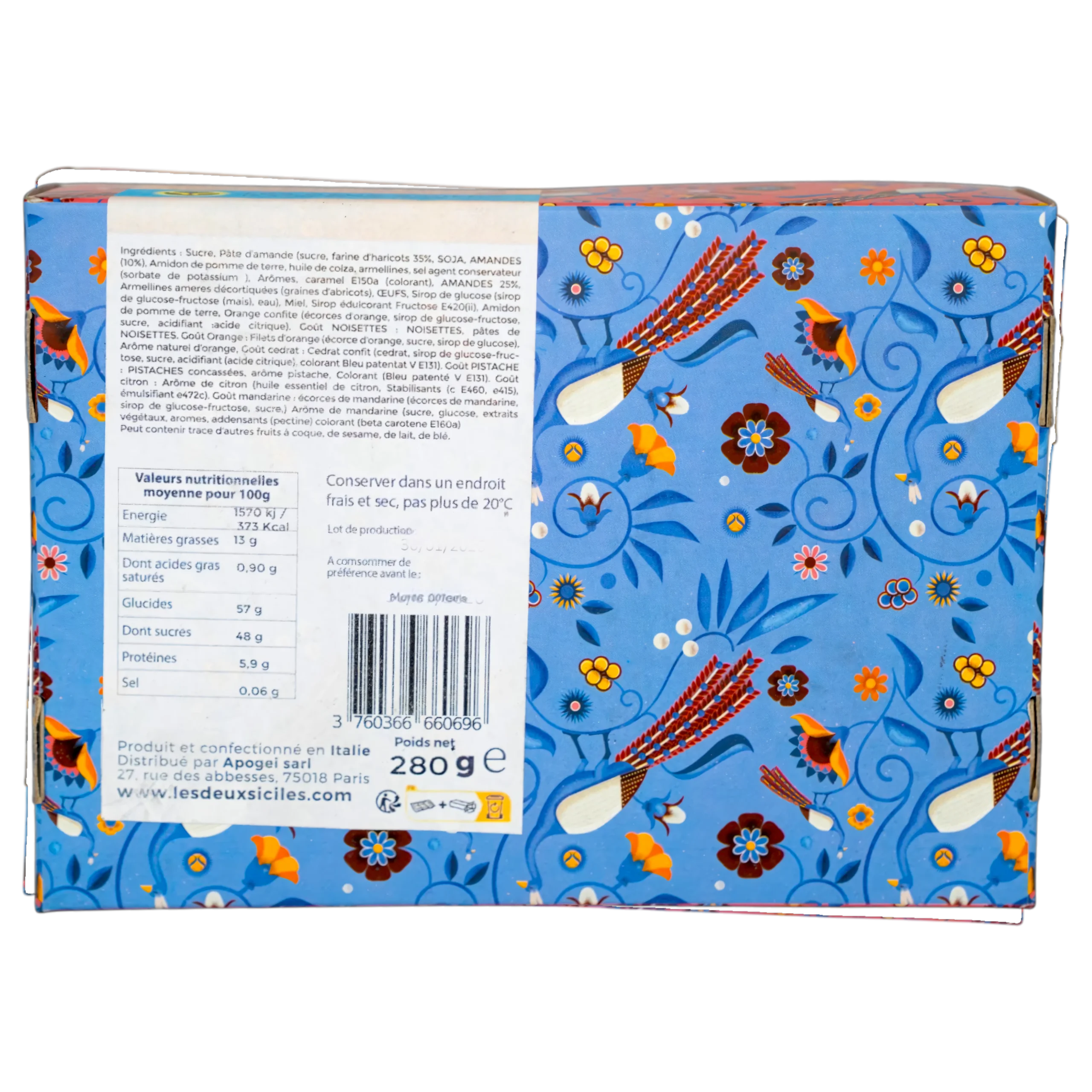 Pâte d’amandes mixtes – spécialité artisanale sicilienne