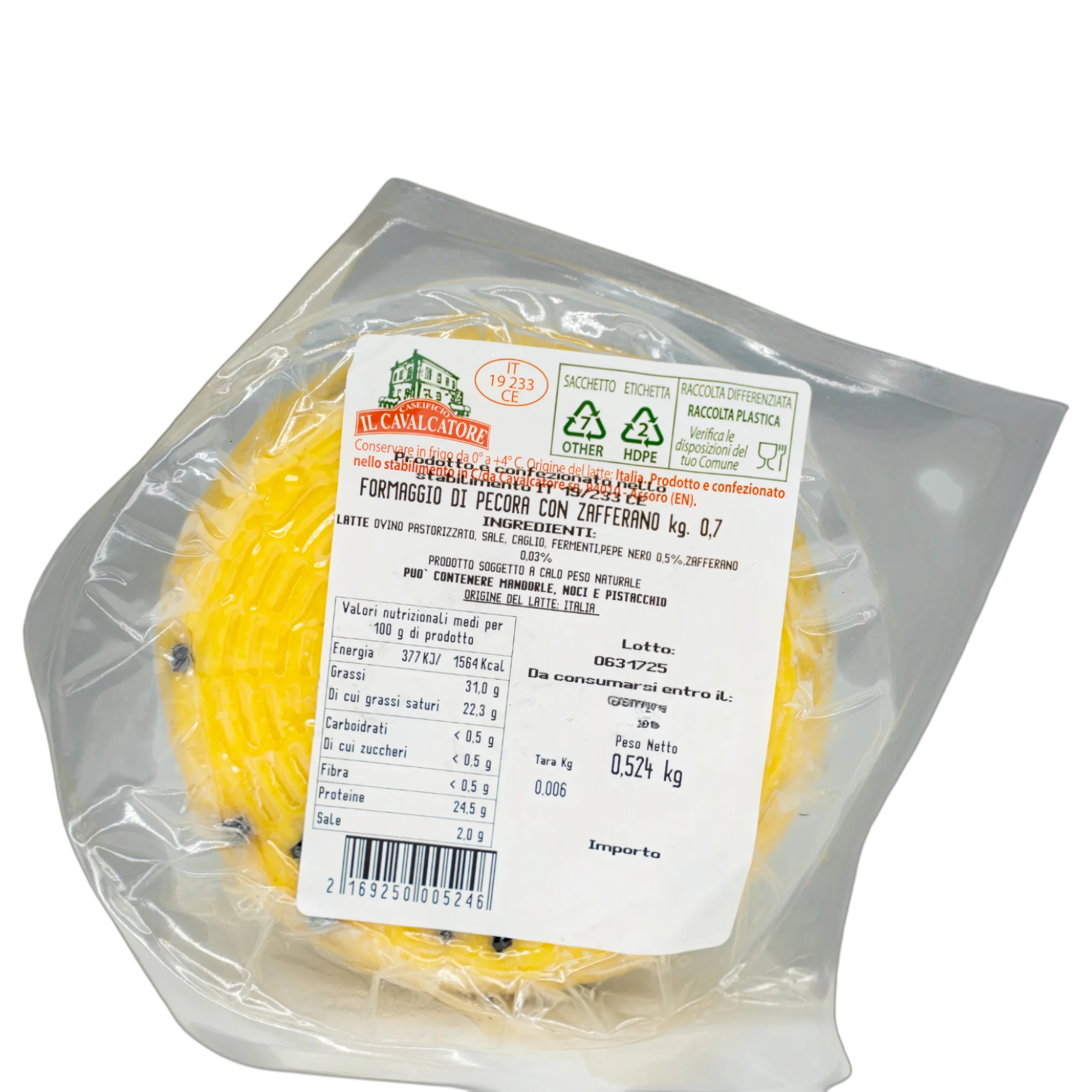 Pecorino au safran et poivre – fromage artisanal sicilien