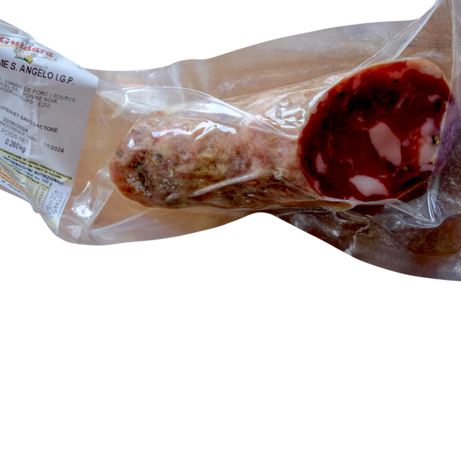 Saucisson de porc noir tranché
