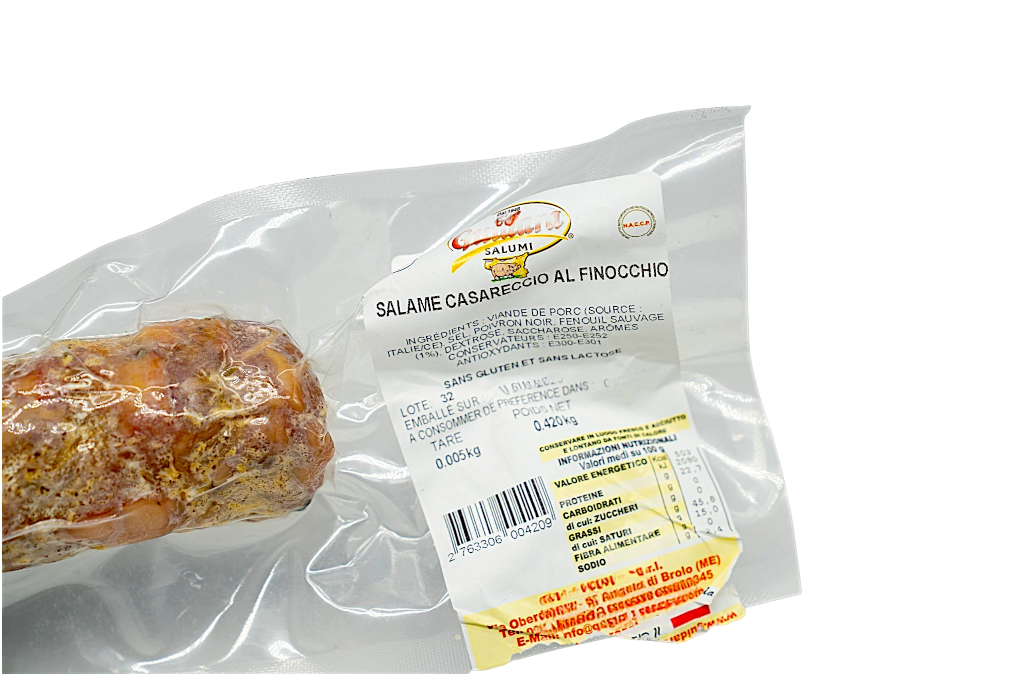 Saucisson au fenouil – charcuterie artisanale sicilienne