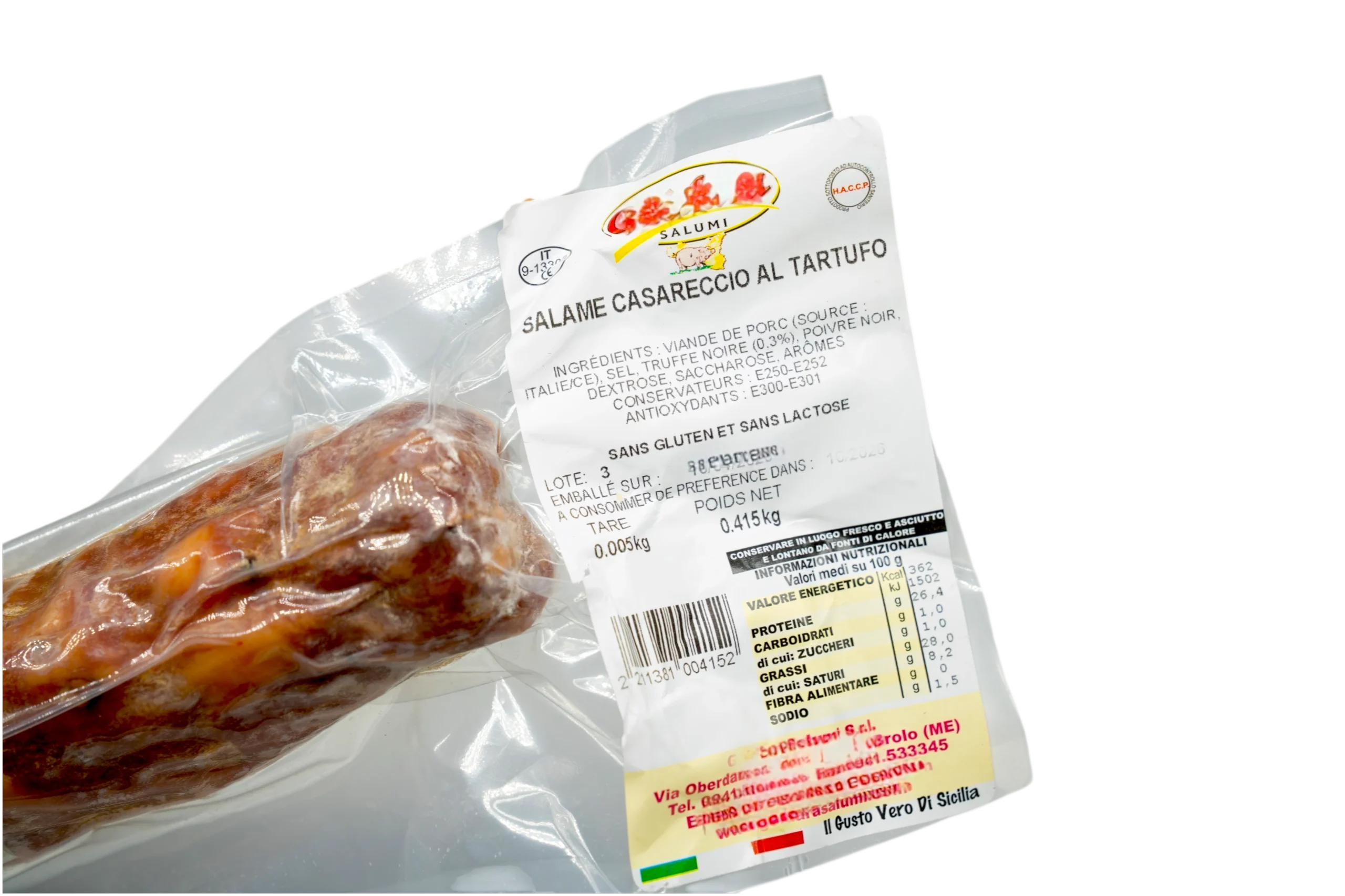 Saucisson à la truffe – charcuterie artisanale sicilienne
